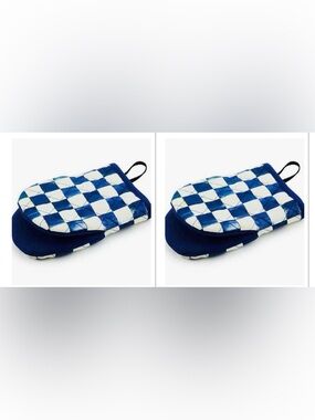 Mackenzie-Childs Royal Check Mini Oven Mitts.  Set of 2!  Retired pattern. NWT!